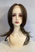 画像11: front ＆つむじlace wigセンター分けハイレイヤーデザインカットセミロング【フォギーグレージュ】