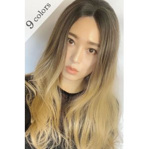 画像: 【SALE】front lace wig☆ジェンダーレスウェーブロング【根元ダークアッシュorオリーブアッシュ×アッシュゴールド】