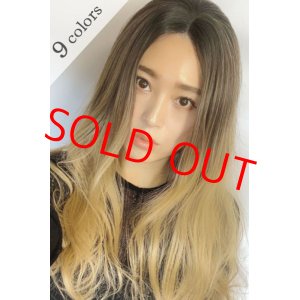 画像: 【SALE】front lace wig☆ジェンダーレスウェーブロング【根元ダークアッシュorオリーブアッシュ×アッシュゴールド】