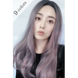 画像: 【SALE】front lace wig☆ジェンダーレスウェーブロング【根元黒染め×ラベンダー×ピンクmix】